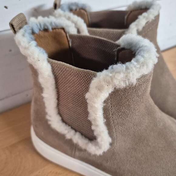 Lucky brand Womens Faux Fur-Lined Suede Slip-On Ankle Boots Size 8.5M - Picture 2 of 9